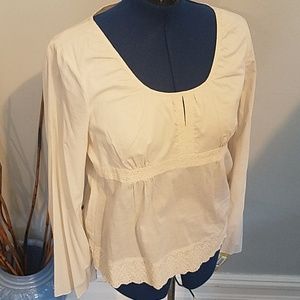Cotton side zipper blouse